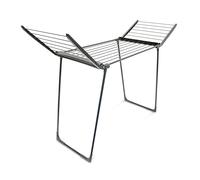 Relaxdays Stendino Pieghevole Leggero, in Acciaio, 169 x 104 x 54.5 cm, Stendibiancheria Classico, 13 Metri Filo, Nero