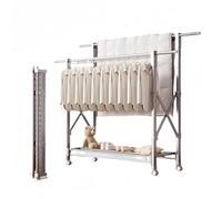 Stendibiancheria Pieghevole Regolabile in Acciaio Inossidabile per Uso Interno ed Esterno, Design Antiscivolo per Vestiti, Lenzuola e Calzini