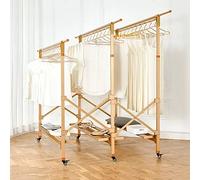 Stendibiancheria Pieghevole Retrattile, stendino per Vestiti, stendino in Alluminio, stendino per Vestiti da Esterno, scarpiera Extra Larga, stendino Mobile con 4 Ruote