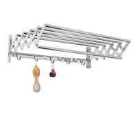 Stendibiancheria, portasciugamani, Montaggio a Parete, stendibiancheria Pieghevole, stendino Retrattile, per Lavanderia, Bagno, Barra Appendiabiti salvaspazio (Monocolore 80 cm/31,5 Pollici)