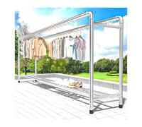 Stendibiancheria Regolabile e Resistente con Ganci e ripiano portaoggetti, stendibiancheria per Interni/Esterni per bucato, Scarpe e Lenzuola - 160x60x160 cm