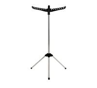 Stendibiancheria Relaxdays, per 27 appendini, Pieghevole, carico Fino a 15 kg, HxP: 143x56 cm, Nero/Argento