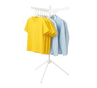 Stendibiancheria Relaxdays, per 27 grucce, Pieghevole, Max. 15 kg, HxP: 143x56 cm, Bianco