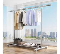 Stendibiancheria resistente in acciaio inox, antiruggine, per interni ed esterni, non si deforma, non si scuote e salva spazio per un'asciugatura efficiente