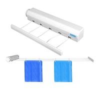 Stendibiancheria Retrattile Appendiabiti per Stendibiancheria per Interni Ed Esterni, Appendiabiti Telescopico a Parete, Stendibiancheria Flessibile in Plastica Solida Salvaspazio (cinque corde)