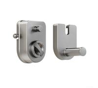 Stendibiancheria retrattile con sistema di bloccaggio meccanico per mantenere la tensione della linea durante l'uso in lavanderia e bagni (grigio)