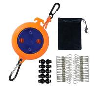 Stendibiancheria retrattile, corda for stendere il bucato, stendibiancheria da esterno con 20 mollette antivento e 10 fermi per giardino e patio(Style2 Set)