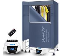 Stendibiancheria riscaldata elettrica da 2300 W, portatile a 2/3 livelli con telecomando, stendibiancheria pieghevole di grande capacità, timer digitale per un'asciugatura efficiente