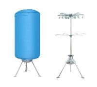 Stendibiancheria riscaldato con coperchio, stendibiancheria elettrico pieghevole a 2 livelli da 1000 W, asciugatrice portatile con capacità di 10 kg, timer da 180 minuti con spegnimento automatico