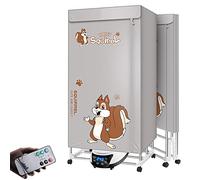 Stendibiancheria Riscaldato Piccolo Armadio Elettrico Casa Appartamenti, 2000w/2300w Grande Capacità 20kg Doppio Strato Acciaio Inossidabile Telecomando Lavanderia Umida per Interni ad Alta