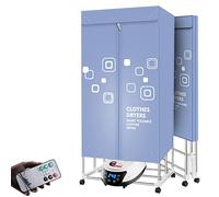 Stendibiancheria Riscaldato Piccolo Armadio Elettrico Casa Appartamenti, 2000w/2300w Grande Capacità 20kg Doppio Strato Acciaio Inossidabile Telecomando Lavanderia Umida per Interni ad Alta