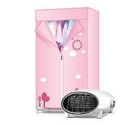 Stendibiancheria Riscaldato Piccolo Armadio Elettrico Casa Appartamenti per Vestiti, Carico 15 kg, Asciugatrice Domestica a 2 Strati con Tenda in Tessuto Antipolvere, Efficienza Energetica