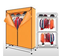 Stendibiancheria riscaldato pieghevole, 2400 W, 3 ripiani, a risparmio energetico, timer digitale, beige, stendibiancheria da interno