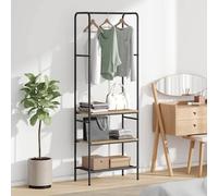 vidaXL Stendibiancheria con Lo scaffale Rovere Sonoma 60 x 30 x 171 cm, Organizer per Vestiti in Camera, ripiano Rettangolare, Stile Industriale, Design Contemporaneo, salvaspazio