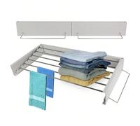 Stendibiancheria, stendibiancheria a scomparsa a parete, pieghevole per uso interno o esterno, salvaspazio, compatto e design sottile RISPARMIO SPAZIO: questo stendino pieghevole per interni o esterni