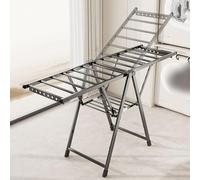 Stendibiancheria, Stendino grande pieghevole Stendibiancheria con ali regolabili in alluminio(Basic,130cm black)