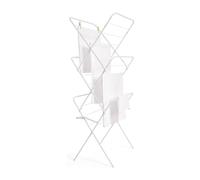 Stendibiancheria Verticale Pieghevole per Interni ed Esterni - con Sistema Bloccaggio Gambe, Antiscivolo, in Acciaio Inox, 61x138x44.5cm, Bianco