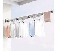 Stendino da Muro Pieghevole, Stendipanni da Parete Stendi Biancheria per Interno, Stendibiancheria in Alluminio Stendipanni Salvaspazio per Balcone, Lavanderia, Bagn, Ripiegabile in Tre,Argento