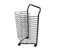 Stendino for pittura nero a 16 strati, scaffale mobile, adatto for la pittura in studio d'arte e for l'archiviazione e l'organizzazione di schizzi