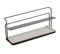 Stendino per bottiglie 15, 8x4, 5x7, 7 pollici Stendino per tazze addensate a 2 livelli con vassoio di scarico rimovibile Bottiglia d'acqua per riporre tazze da bancone della cucina, Acqua nera