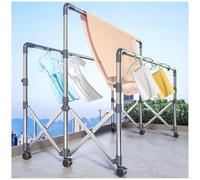 Stendino per Lenzuola con Ruote, Estensibile Stendibiancheria Acciaio Inox con Clip per Calzini, Stendino Verticale Facile Da Montare,180cm