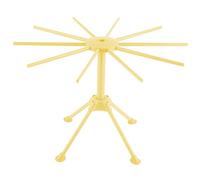 Stendino per pasta, stendibiancheria pieghevole in plastica staccabile con 10 bracci per spaghetti, pasta, casa e restaurant (Giallo)