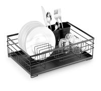 Stendino Portapiatti Nero In Acciaio Inossidabile 41,5x28,5x13,5 cm