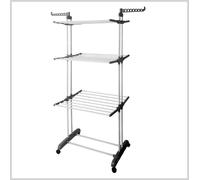 STENDINO TORRE 3 RIPIANI TALOS 3 VERTICALE ACCIAIO PIEGHEVOLE RICHIUDIBILE RUOTE