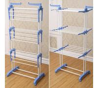 Stendino verticale 3 ripiani stendibiancheria torre ruote pieghevole salvaspazio