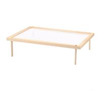 Stendipasta pieghevole in legno, impilabile, rettangolare, con rete, per spaghetti e spaghetti, asciugatura all'aria da cucina (strato singolo)