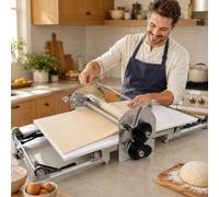 Stenditrice Elettrica Per Pasta, Macchina Elettrica Per Pasta Sfoglia | Larghezza 450Mm,80W,Acciaio Facile Da Pulire,Regolazione 2-30 Mm,Pieghevole,Per Pane,Torte E Pasta Di Zucchero