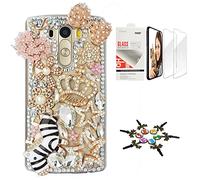 STENES Bling - Cover per telefono compatibile con LG Stylo 6, elegante custodia 3D fatta a mano [serie Sparkle], motivo zebrato, corona, fiocco, balletto, ballerina, fiori, ragazza, con pellicola