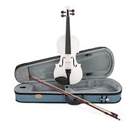 Stentor Harlequin 1401EWH, violino per intermedi con archetto in fibra di vetro P&H, custodia leggera, strumento a corda colorato, 1401EWH, bianco