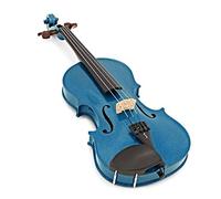 Stentor Harlequin - Set violino 3/4, violino per intermedi con arco in fibra di vetro P&H, custodia leggera, strumento a corde colorato 1401CBU, blu marino