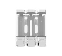 Steowsey 1 dispenser per doccia e bagno, 3 in 1, montaggio a parete come mostrato, contiene shampoo, sapone, balsamo, bagnoschiuma