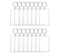 Steowsey 16 cornici portafoto in acrilico, portachiavi con inserto vuoto per fai da te, 5,6 x 7,6 cm