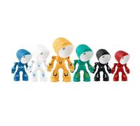 Steowsey 6Pcs Luce Notturna per Bambini Mini Robot LED Night Hero Lampada Da Tavolo per Ragazzo Camera Da Letto Decorazioni Per La Casa Facile da Usare