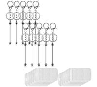 Steowsey Beadable - Set di barre portachiavi fai da te, con 10 barre portachiavi con perline, 10 portachiavi con perline e 10 sacchetti richiudibili