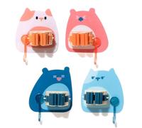 Steowsey Lovely Bear Mop Holder Hook incluso, forte capacità di carico, impermeabile, multicolore