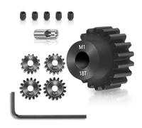 Steowsey Pignone Set 5 pezzi, 14T 15T 16T 17T 18T M1 Pignone Ingranaggio Metallo Acciaio Temperato Fit 5mm RC Albero Motore con Chiave Esagonale