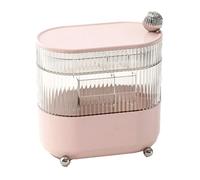 Steowsey Portagioie girevole multi-strato per cosmetici, rossetti, cavi, gioielli, trucchi, rosa