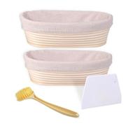 Steowsey Set di 2 cestini per lievitazione del pane, 25,4 cm, ovali per lievitazione pane