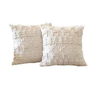 Steowsey Set di 2 federe decorative in morbido peluche in velluto di lana, quadrate, di lusso, facili da usare