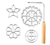 Steowsey Set di 5 stampi Bunuelos con manico, in lega di alluminio, con 4 teste intercambiabili, facili da installare, facili da usare