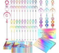 Steowsey Set di 60 portachiavi fai da te, include kit di ringraziamento fai da te, ciondolo per progetti fai da te, gioielli artigianali in metallo