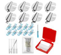 Steowsey Set di 8 piedino per orlo arrotolato, 3-10 mm, 8 misure, con clip da cucito, aghi da cucito per la casa