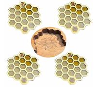 Steowsey Set di sottobicchieri per bevande con supporto, 4 sottobicchieri a forma di nido d'ape, sottobicchieri per bevande fredde/calde 9 x 9 x 0,3 cm