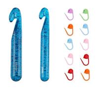 Steowsey Set di uncinetti grandi in acrilico da 25 mm, 20 mm, con 10 pennarelli, perfetti per tappeti e filati grossi