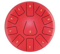 Steowsey Tamburello in acciaio da 20,3 cm, 11 note, con bacchette e plettri per dita, per meditazioni, tamburello strumento L