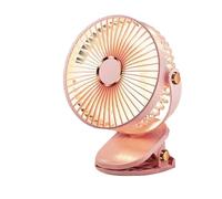 Steowsey Ventilatore a clip da 15,2 cm, ricaricabile tramite USB, forte energia eolica, mini ventilatore muto portatile, da ufficio, facile da usare, rosa